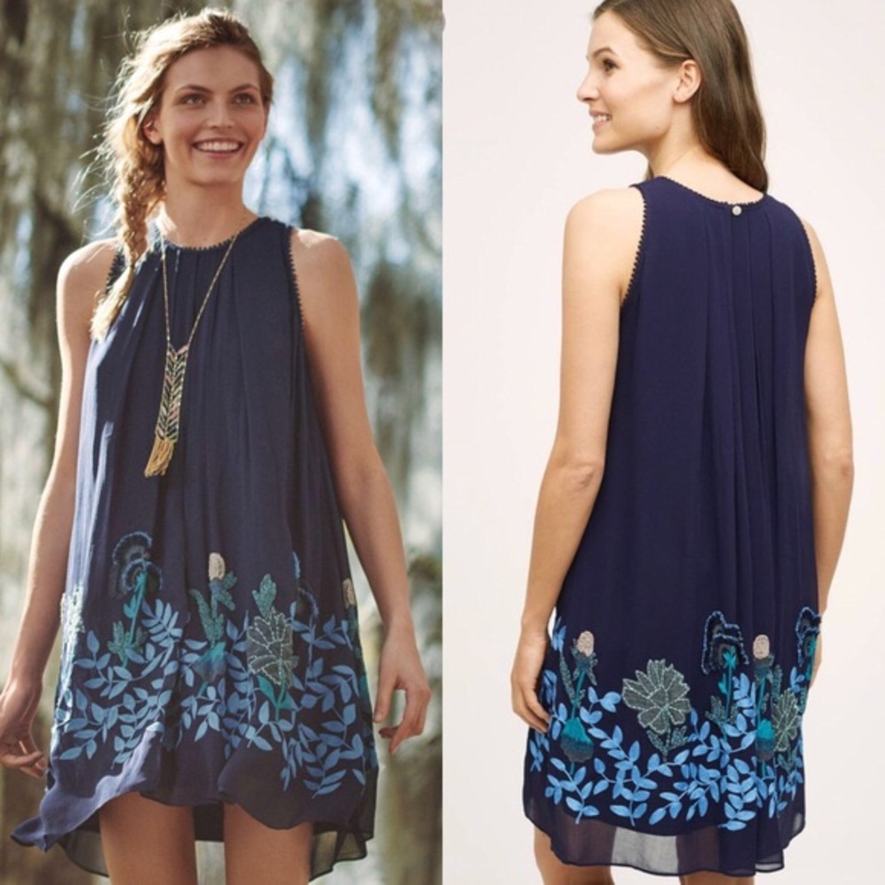 Anthro Not So Serious Woodvine Embroidered Dress - Picture 2 of 3